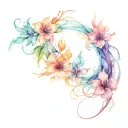 fire water earth wind elements intertwined tattoo design idea