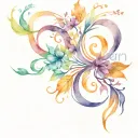 fire water earth wind elements intertwined tattoo design idea