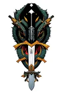 alligator samurai sword tattoo design idea