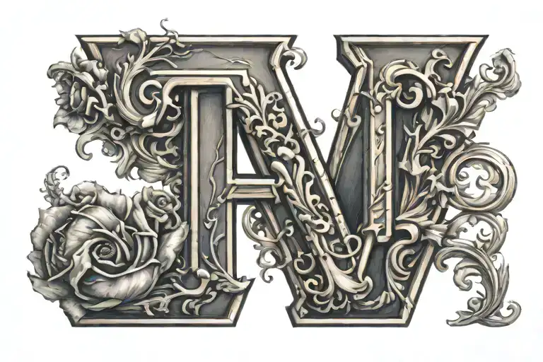 letters kp into the letter z tattoo design idea