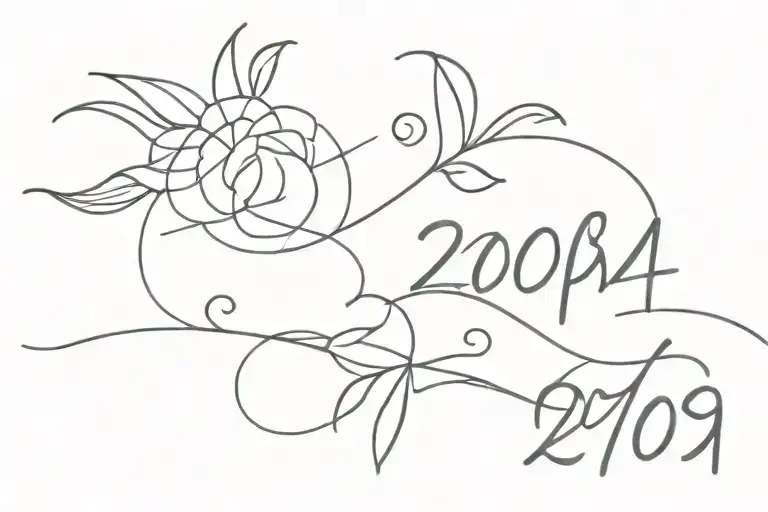 2004 - 2024 date tattoo design idea