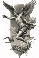 icarus falling from sky tattoo design idea