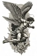 icarus falling from sky tattoo design idea