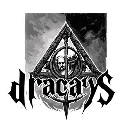 "dracarys " socrates greek god, harry potter deathly hallows tattoo design idea
