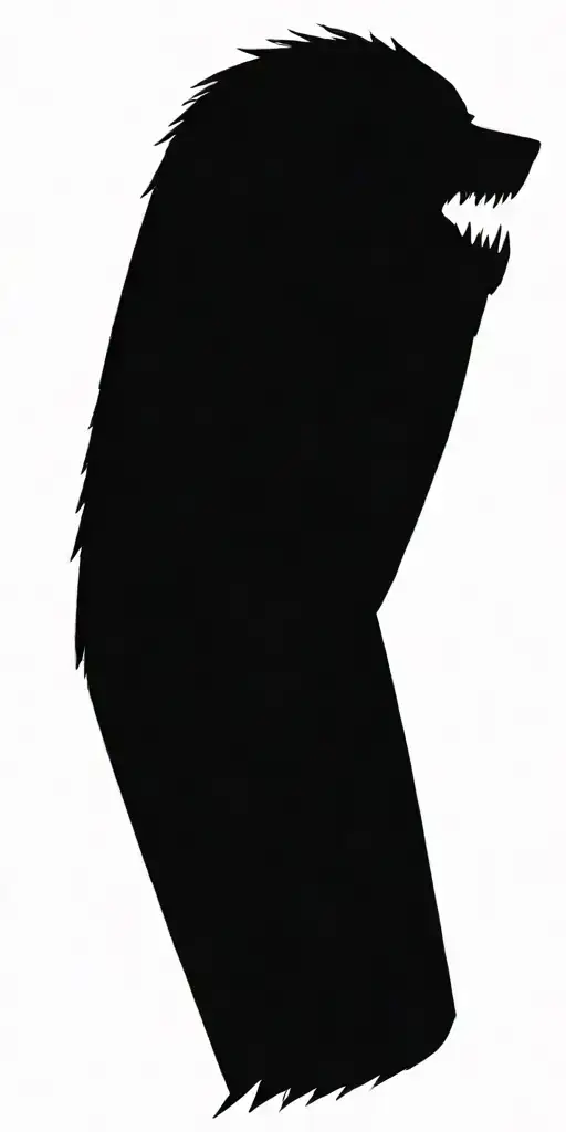 angry wolf in the woods chasing tattoo design idea