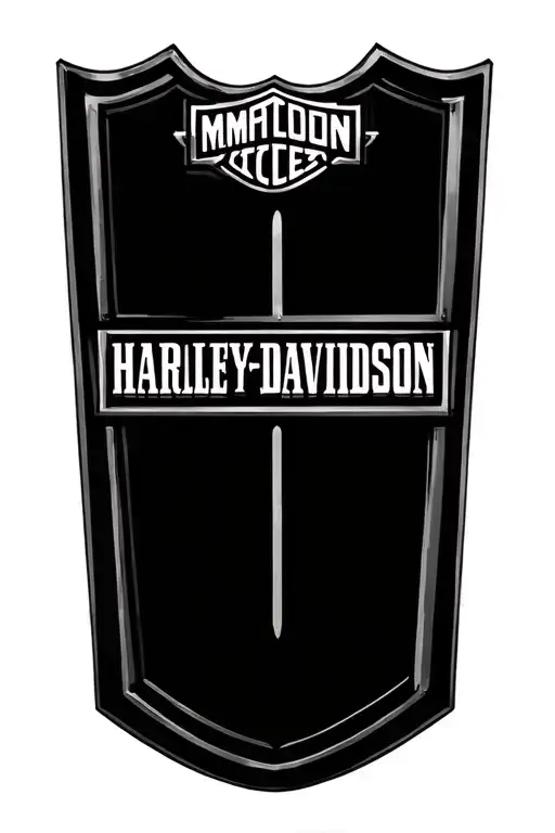 Harley davidson bar and shield tattoo design idea