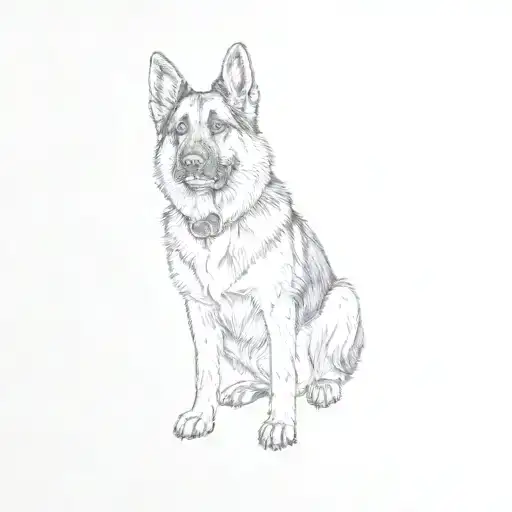 a german shepherd dog tattoo design idea