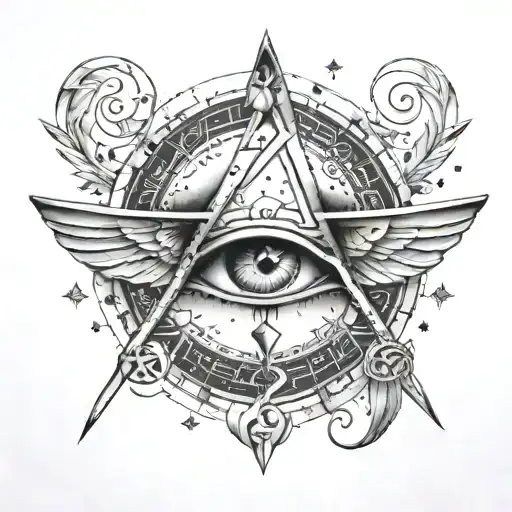 Name Yasam with Aries constellation and eye of horus tattoo design idea