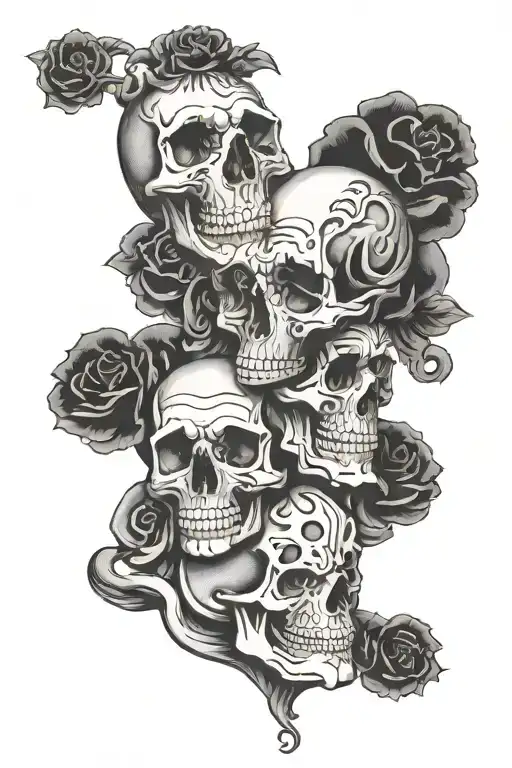 hear no see no evil speak no evil skulls tattoo design idea