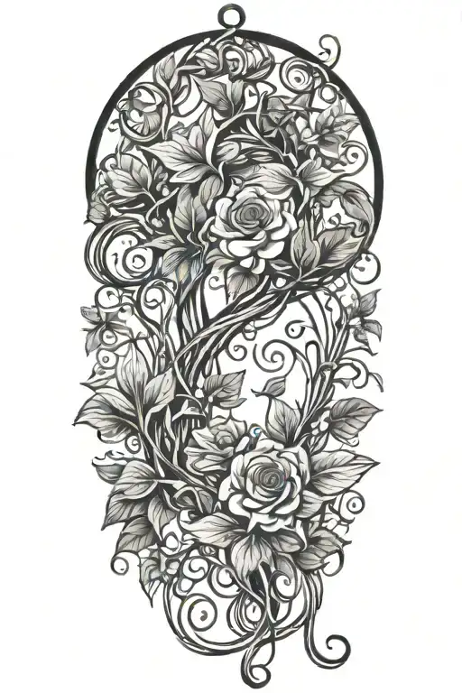 hanging vines wrapping tattoo design idea