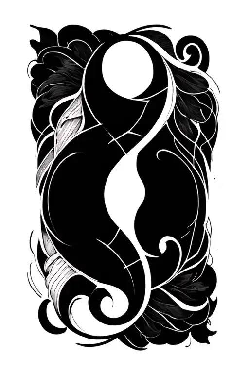 two bass clefs making yin and yang tattoo design idea