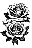 smaller roses with the words "mahal kita lola" over the roses make it smaller for the forearm tattoo design idea