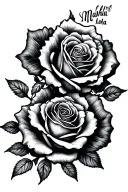 smaller roses with the words "mahal kita lola" over the roses make it smaller for the forearm tattoo design idea