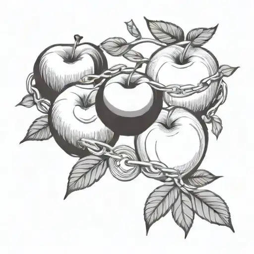 chain of apples  tattoo design idea