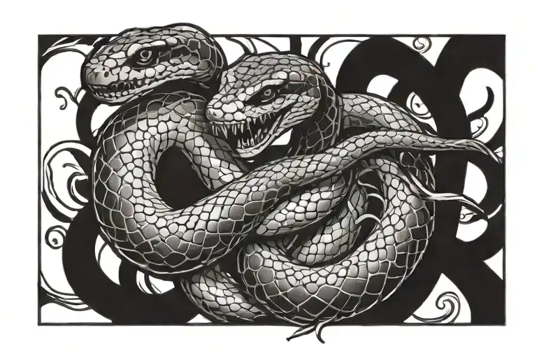 Yuri the snake fighter tattoo on the chest can be tattoo design idea