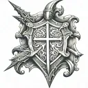 Ancient crusader tattoo design idea