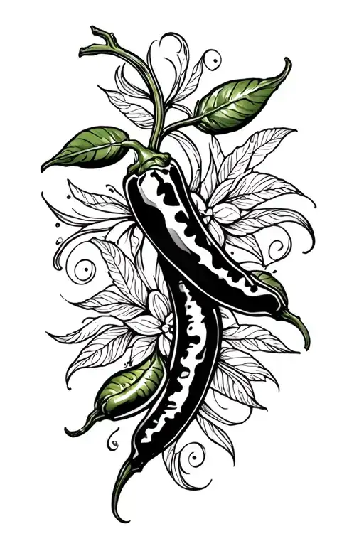 Mexican jalapeno tattoo design idea