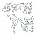 goofy and toothless tattoo design idea