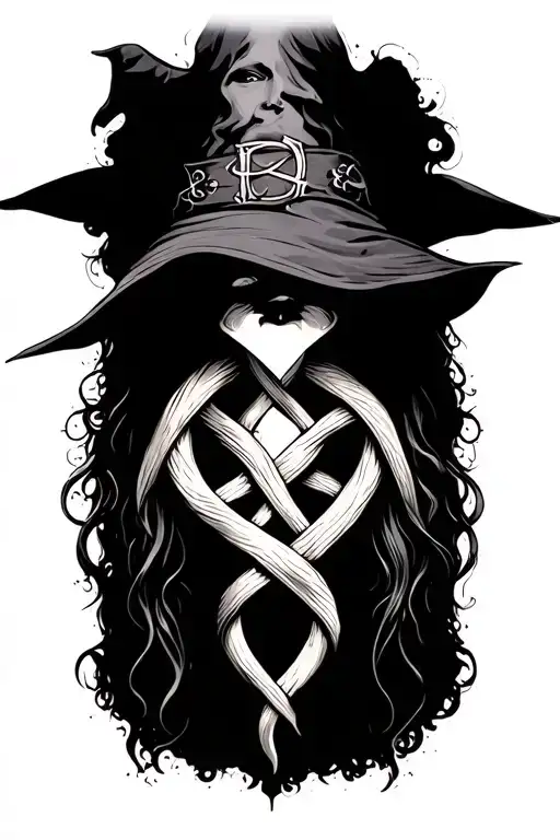 Witch knot inside tattoo design idea