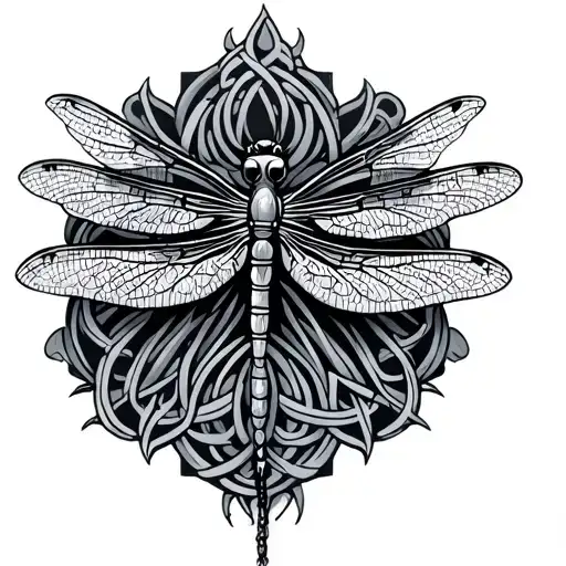 Celtic Dragonfly tattoo design idea