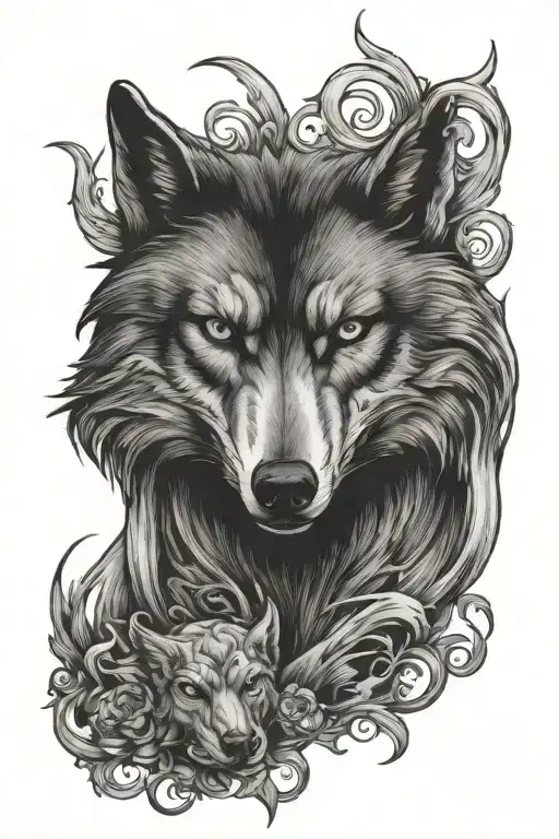 bad is good and good is bad wolf tattoo design idea