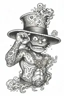 ace one piece face an torso fire tattoo design idea