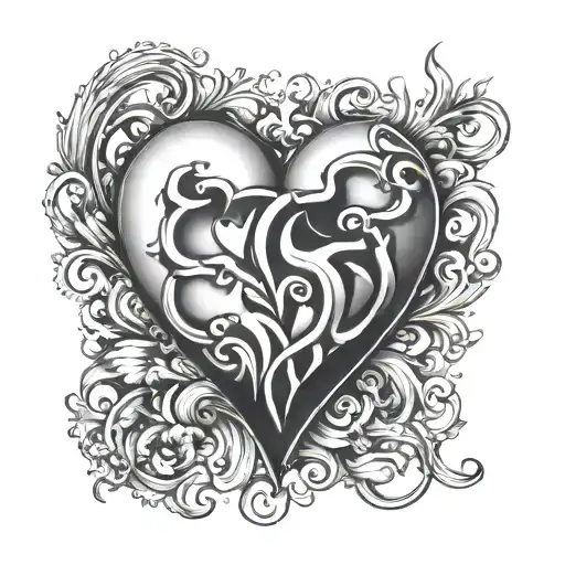 B heart B tatoo design tattoo design idea