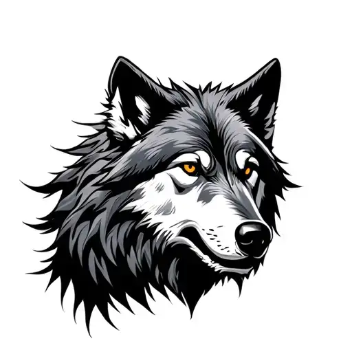 savage wolf head tattoo design idea