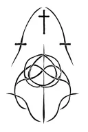 trinity knot with crosses tattoo design idea