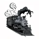 stream train and oogie boogie tattoo design idea