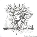 nyc theme sleeve tattoo design idea