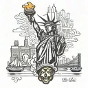 nyc theme sleeve tattoo design idea