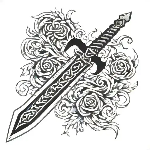 berserk sword tattoo design idea