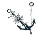 anchor with compass in the middle maple leaf as a background rope dangling and the number 27 on the anchor tattoo design idea
