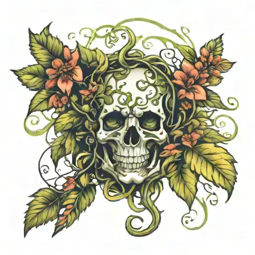 poison tree into vines wrapping tattoo design idea