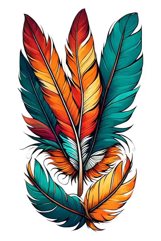 indian feathers tattoo design idea