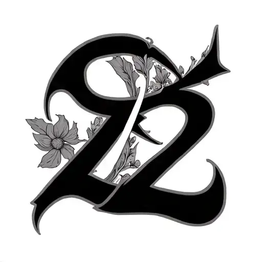 word Ïzia and word Zahïa which crosses on the z tattoo design idea