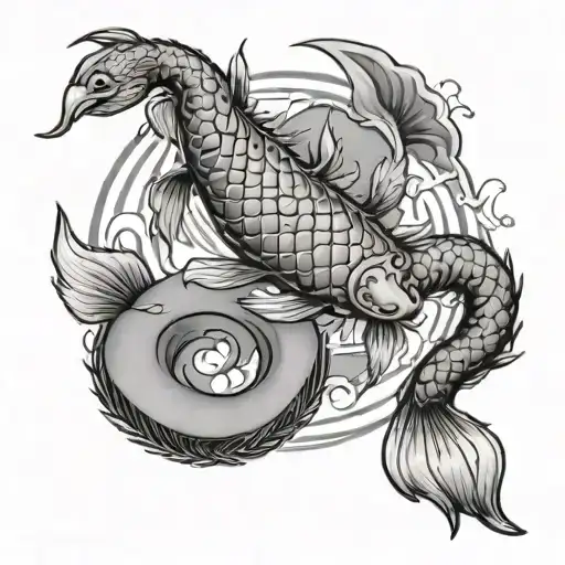 Paul, scorpion, koi fish yin yang tattoo design idea