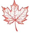 Red Canada Maple leaf cool design tattoo design idea