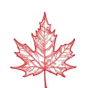 Red Canada Maple leaf cool design tattoo design idea