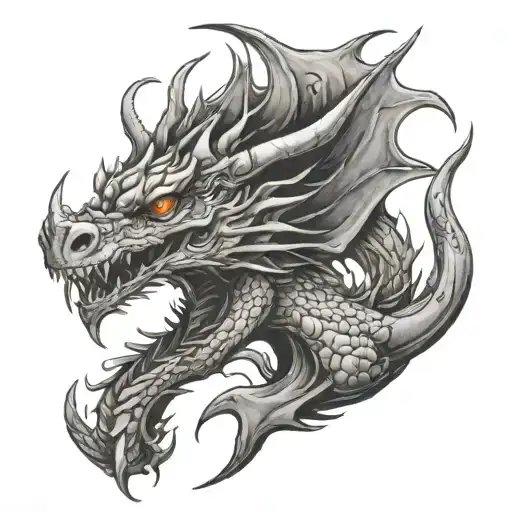 Description of Dragon Tattoo with Burn Wounds tattoo design idea