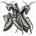 praying mantis tattoo design idea