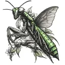 praying mantis tattoo design idea