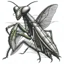 praying mantis tattoo design idea