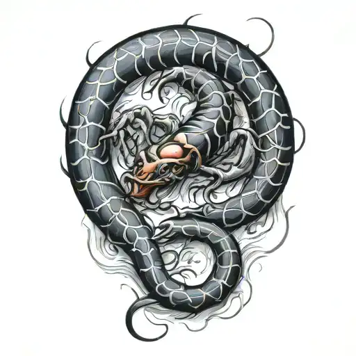scorpion stinging tattoo design idea
