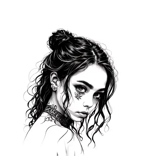 Loner girl tattoo design idea