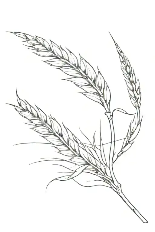one simple blade of wheat tattoo design idea