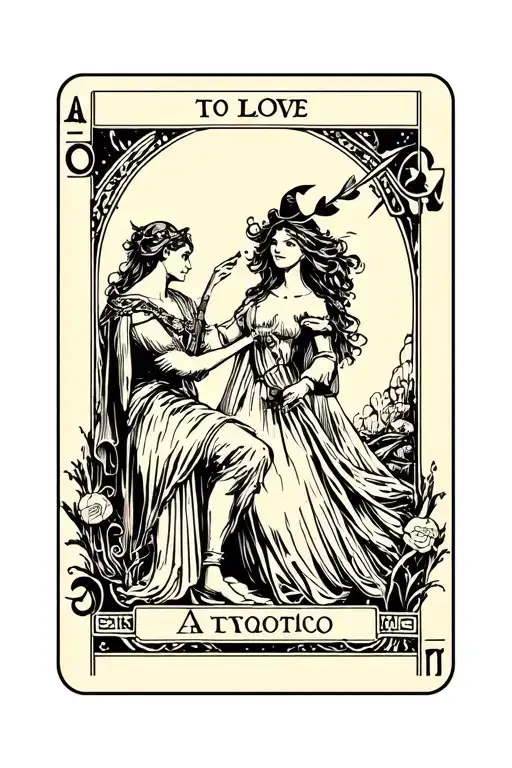 tarot cards, depicting love and adventure in a dark gothic style tattoo design idea