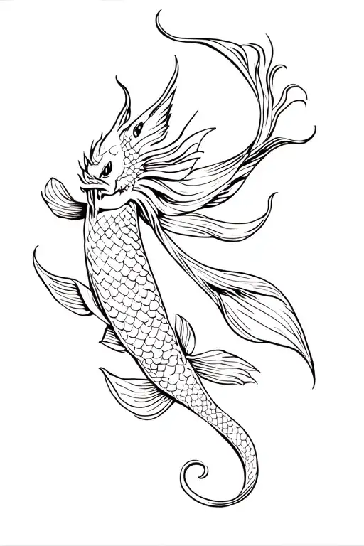 koi fish dragon tattoo design idea