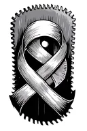 saw blade, mental health ribbon. papa tattoo design idea